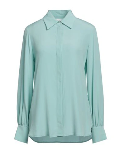 Ottod'ame Woman Shirt Sky Blue Size 10 Acetate, Silk