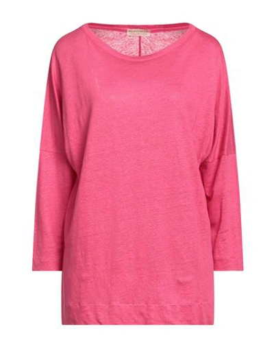 Purotatto Woman T-shirt Fuchsia Size 8 Linen In Pink