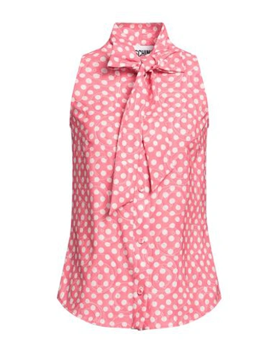 Moschino Woman Shirt Pink Size 6 Polyester, Elastane