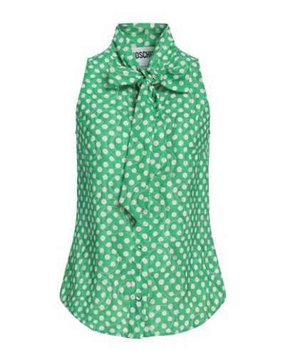 Moschino Woman Shirt Green Size 4 Polyester, Elastane
