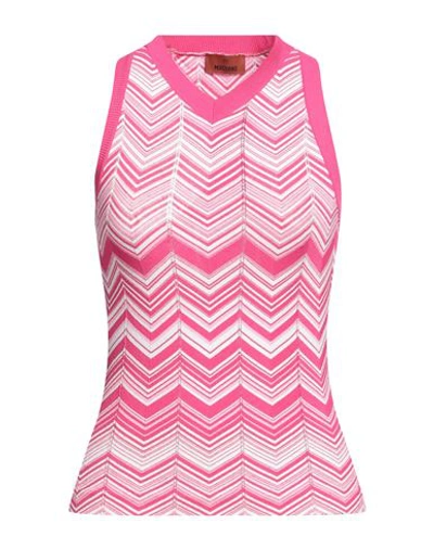 Missoni Woman Top Fuchsia Size 8 Viscose, Polyester In Pink