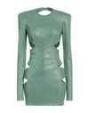 Alexandre Vauthier Woman Mini Dress Green Size 4 Viscose, Elastane, Glass