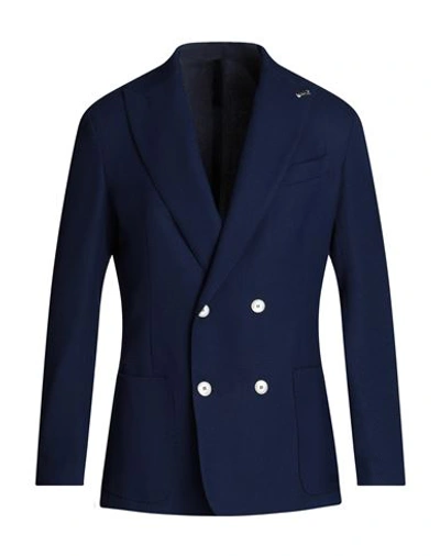 Roberto P  Luxury Roberto P Luxury Man Blazer Navy Blue Size 42 Viscose, Polyester, Cotton, Elastane