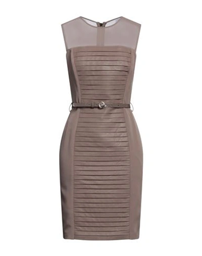 Gil Santucci Woman Mini Dress Brown Size 8 Viscose, Polyurethane
