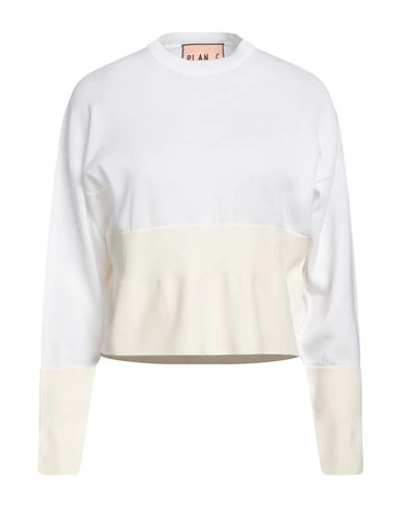 Plan C Woman Sweater White Size 0 Cotton, Viscose, Polyester