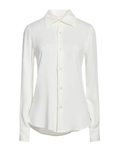 Ami Alexandre Mattiussi Woman Shirt Cream Size 6 Viscose, Elastane In White