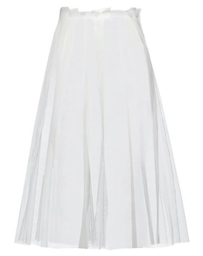 Msgm Woman Midi Skirt White Size 6 Polyamide