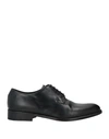 NELSON NELSON MAN LACE-UP SHOES BLACK SIZE 8 LEATHER