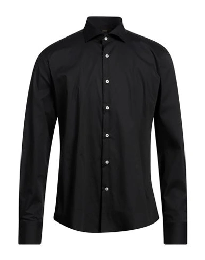 Cavalli Class Man Shirt Black Size 17 Cotton, Elastane