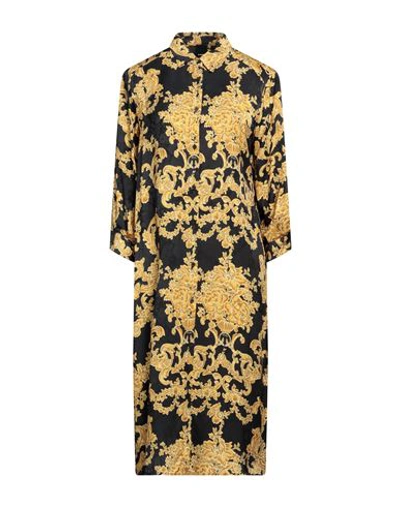 Pinko Woman Midi Dress Yellow Size 6 Viscose