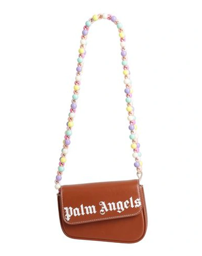Palm Angels Woman Shoulder Bag Tan Size - Calfskin In Brown