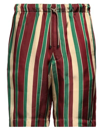Dries Van Noten Man Shorts & Bermuda Shorts Burgundy Size 36 Acetate, Cupro In Red
