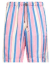 Dries Van Noten Striped Piperi Shorts In Pink