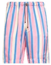 Dries Van Noten Striped Drawstring-waist Shorts In Pink