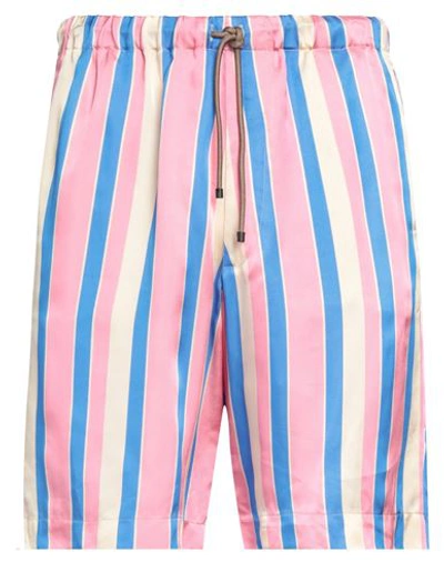 Dries Van Noten Striped Piperi Shorts In Pink