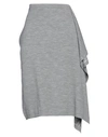 Fendi Logo Pattern Midi Drape Wool Skirt In Grey