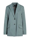 PS BY PAUL SMITH PS PAUL SMITH WOMAN BLAZER SLATE BLUE SIZE 6 COTTON, ELASTANE