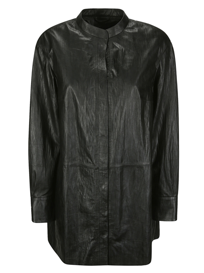 Desa 1972 Leather Shirt In Black