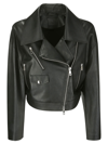 Desa 1972 Off-centre-fastening Leather Jacket In Black