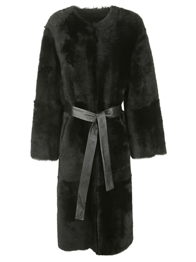 Desa 1972 Reversible Shearling Coat In Black