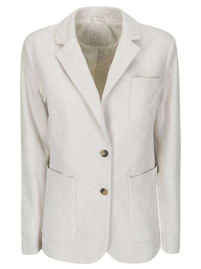 Desa 1972 Leather Blazer Jacket In White