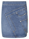 Jw Anderson Twisted Mini Denim Skirt In Light Blue