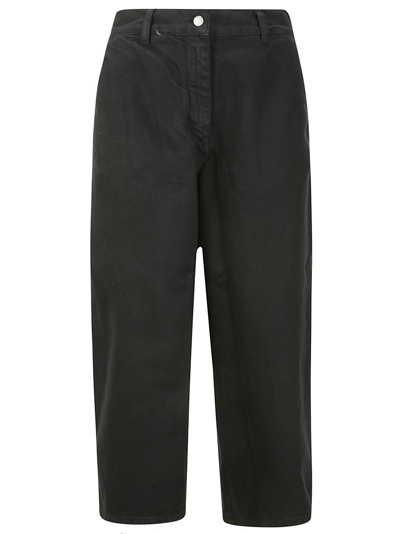 Studio Nicholson Denim - Wide Crop Trouser In Black Grape