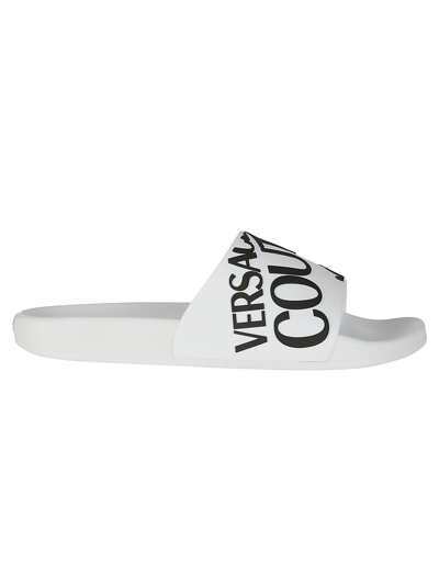 Versace Jeans Couture Men's Slip On Slide Sandals In White