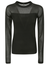 Totême Black Semi Sheer Evening Top In Viscose Woman In Black