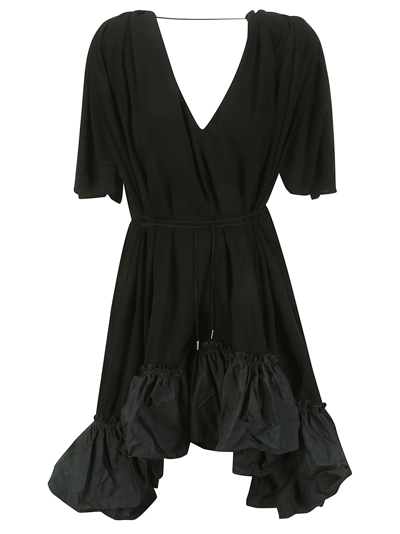 Az Factory Amanda Ruffled A-line Dress In Black