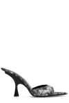 Attico 100mm Bleached-effect Pointed-toe Mules In Black/white