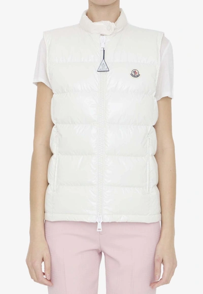 Moncler Alcibia Logo-patched Down Vest In White