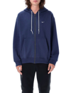 Nike Solo Swoosh Zip Hoodie In Navy