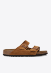 BIRKENSTOCK ARIZONA LOGO-DETAIL SUEDE SLIDES