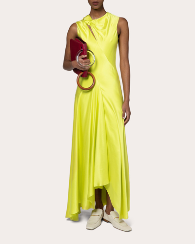 Roksanda Alma Cut-out Silk Maxi Dress In Yellow