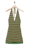 Frame Multicolor Striped Minidress In Hot Pink Multi