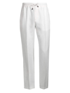Isaia Men's Wide-leg Drawstring Pants In Open White