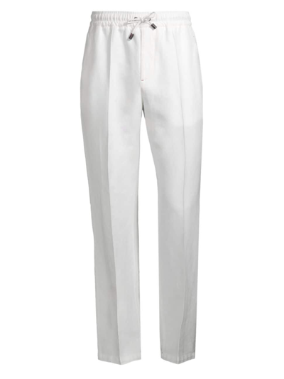 Isaia Men's Wide-leg Drawstring Pants In Open White