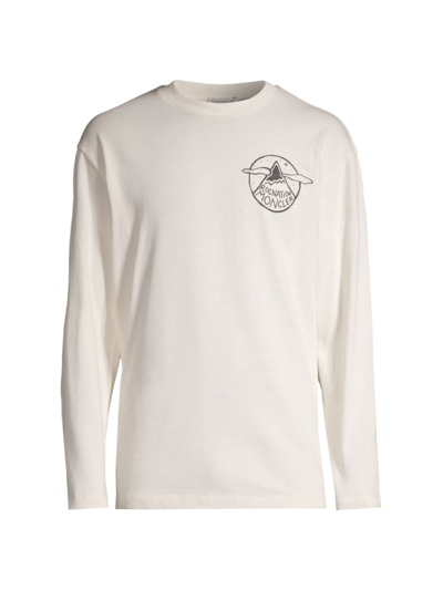 Moncler Men's  X Roc Nation Designed By Jay-z Crewneck Long-sleeve Cotton T-shirt In White