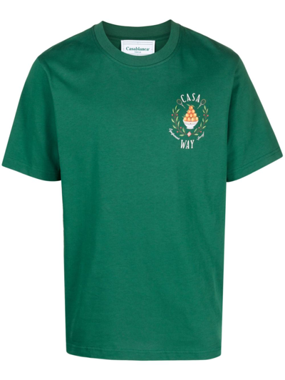 Casablanca Casa Way Organic Cotton T-shirt In Green