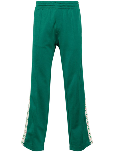 Casablanca Logo-appliqué Elasticated-waist Track Trousers In Green