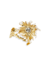 GIVENCHY WOMEN'S DAISY RING IN METAL AND ENAMEL WITH CRYSTAL
