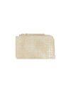 GIVENCHY WOMEN'S GIV CUT ZIPPED CARDHOLDER IN 4G LUREX AND LEATHER