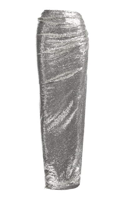 Maticevski Luna Sequined Maxi Skirt In Silver