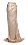 Maticevski Indominable Side-slit Maxi Skirt In Gold