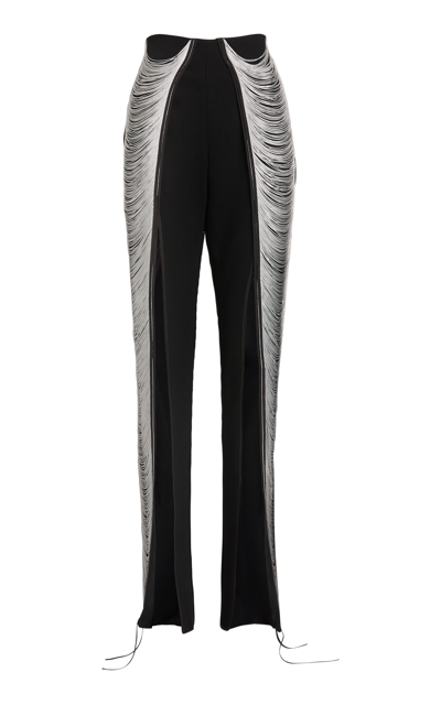 Maticevski Extent Fringed Split-front Pants In Silver