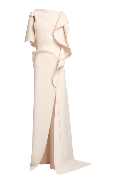 Maticevski Breeze Fold Ruffled Gown In Ivory