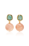 LIZZIE FORTUNATO RIO GOLD-PLATED AMAZONITE; OPAL EARRINGS