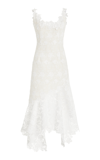 Oscar De La Renta Guipure-lace Tweed Midi Dress In Ivory