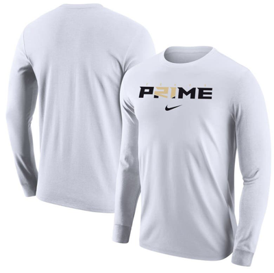 Nike Deion Sanders White Coach Prime Core Long Sleeve T-shirt